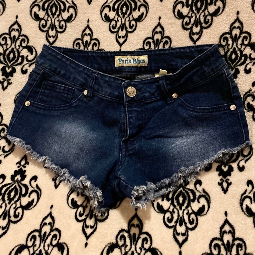 Paris Blues Frayed Daisy Duke Shorts